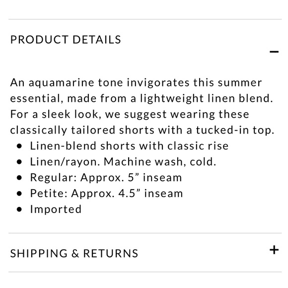 NWT WHBM Linen-Blend Shorts in Harbour, Sz 4 - Picture 8 of 8